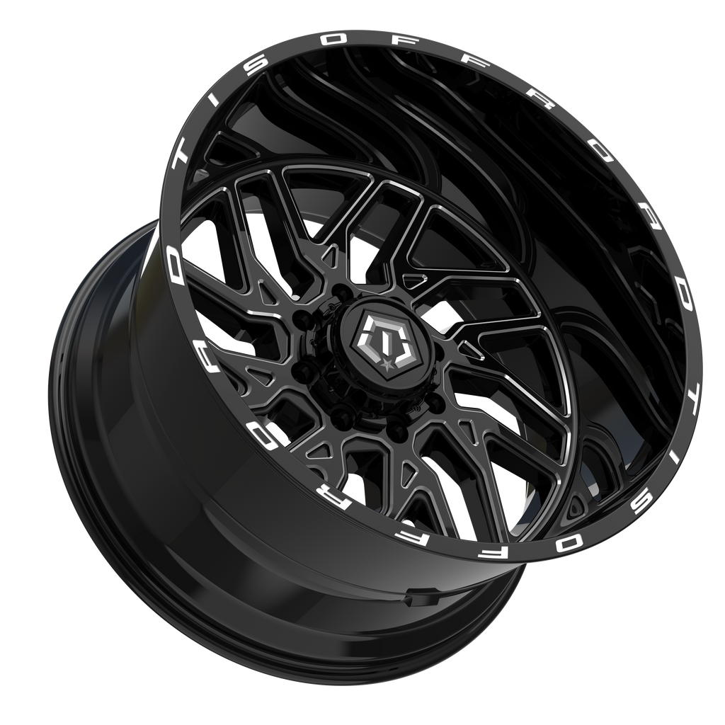 544BM-2100819 - TIS Offroad 544BM 20X10 5X127 / 5X135 -19 Gloss Black with Milled Accents - TIS Offroad Wheels Canada