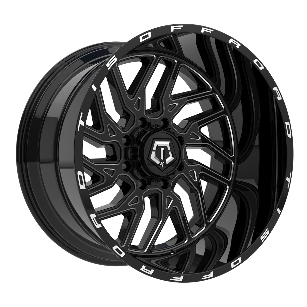 544BM-2120844 - TIS Offroad 544BM 20X12 5X127 / 5X135 -44 Gloss Black with Milled Accents - TIS Offroad Wheels Canada