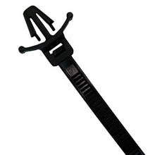Load image into Gallery viewer, 7156-36 Cable Tie Mount Pico 8" 50 lb Winged Push Mount Cable Tie - UV Black 100 pcs Pico Wiring