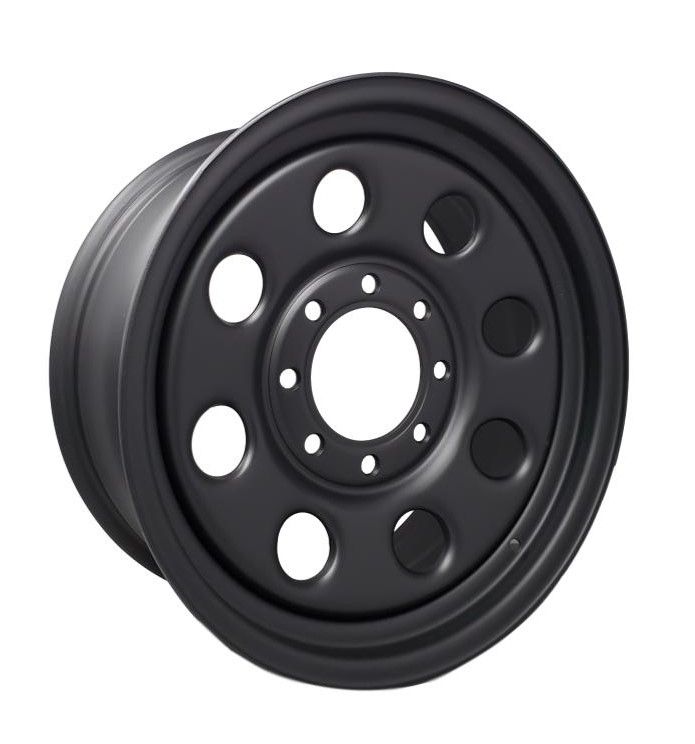 886502 - DTD Black Steel Wheels 18X8 8X165.1 ET 0mm 121.3mm Hub - Steel Wheels Wheels Canada