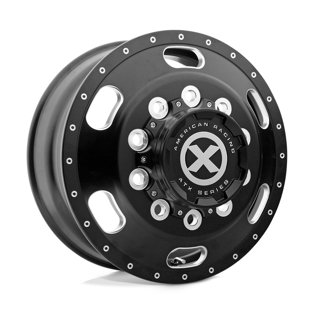 AO40224510901 - ATX AO402 Indy 24.5X8.25 10X285.75  144mm Satin Black Milled - Front - ATX Wheels Canada