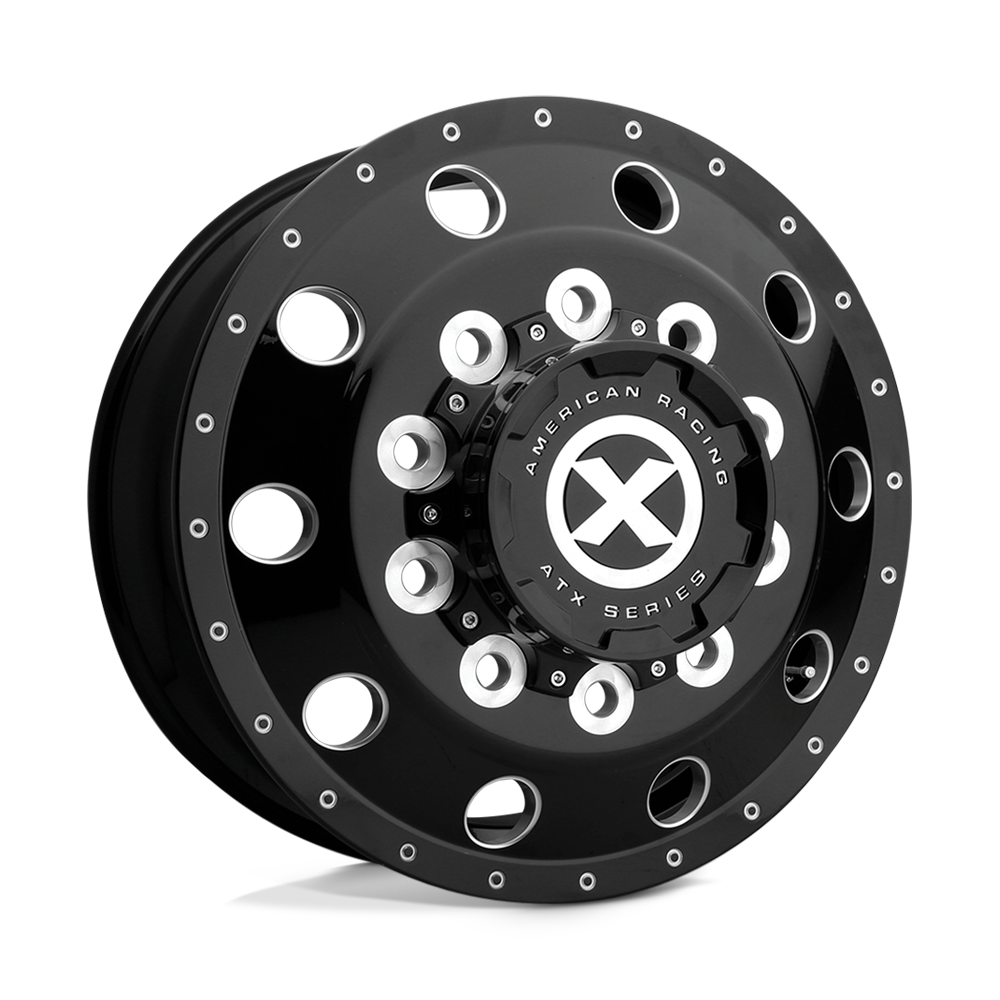 AO40524510303H - ATX AO405 Trex 24.5X8.25 10X285.75  144mm Gloss Black Milled - Front - ATX Wheels Canada