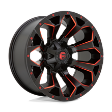 Load image into Gallery viewer, D78720209847 - Fuel Offroad D787 Assault 20X12 6X135 6X139.7 -43 mm Matte Black Red Milled - GLVV Wheels Canada