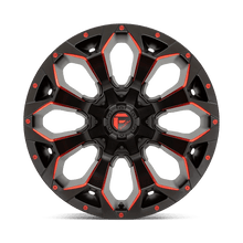 Load image into Gallery viewer, D78718909856 - Fuel Offroad D787 Assault 18X9 6X135 6X139.7 19mm Matte Black Red Milled - GLVV Wheels Canada