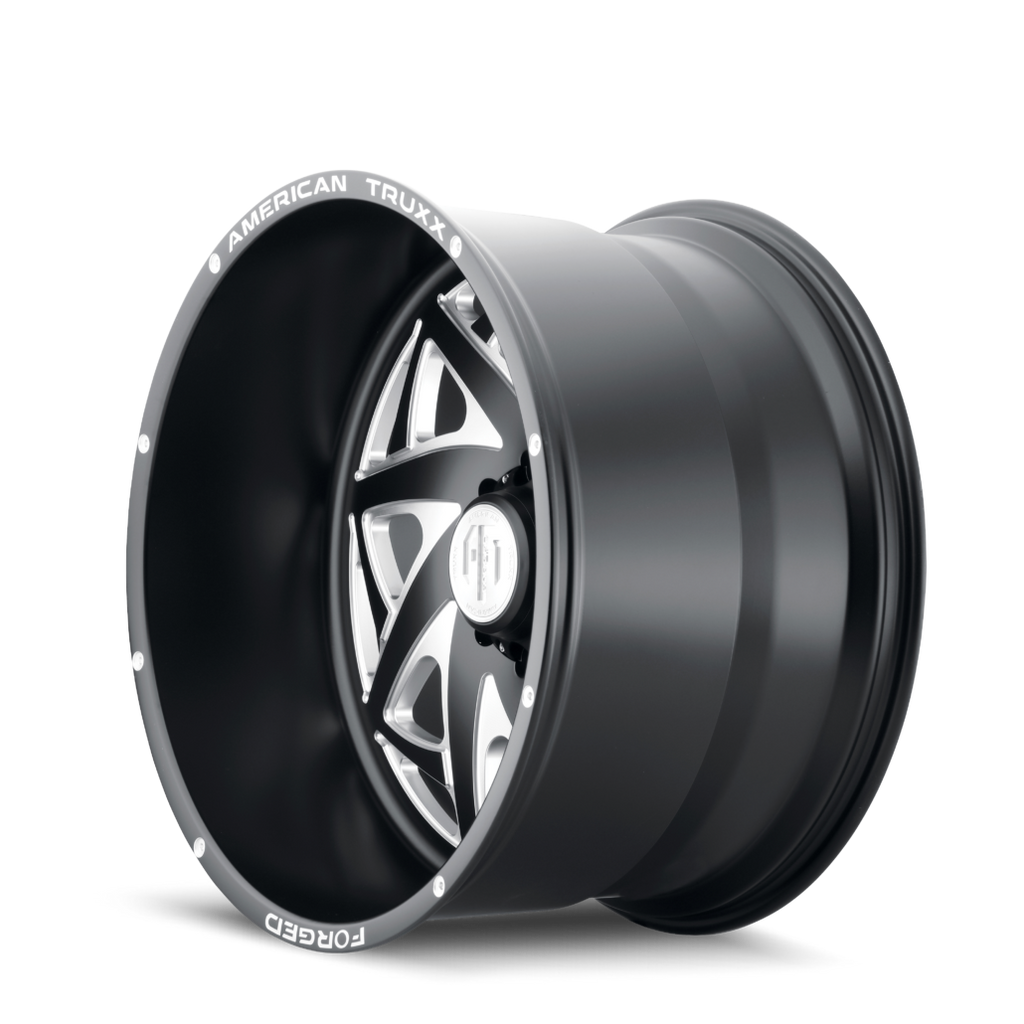 ATF1910-22281-44M - American Truxx Forged Kronos 22X12 8X165.1 -44mm Matte Black With Milled - American Truxx Wheels Canada