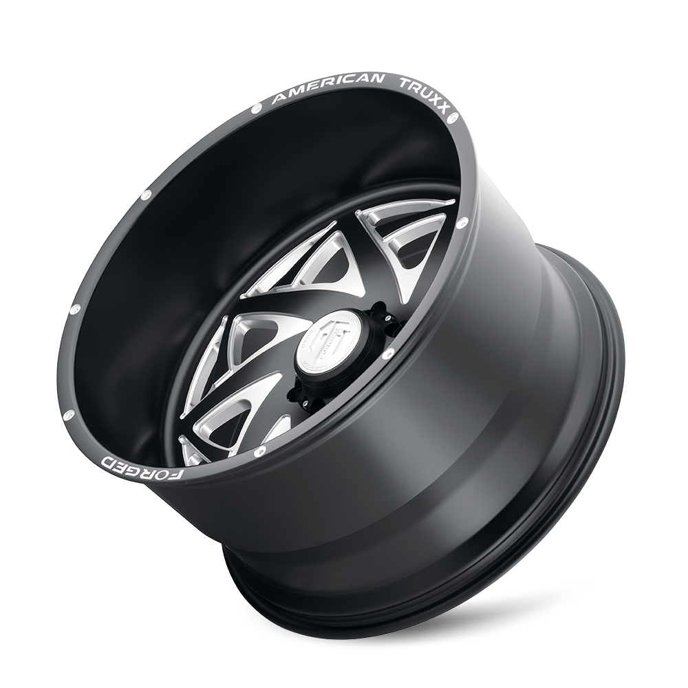 ATF1910-24470-76M - American Truxx Forged Kronos 24X14 8X170 -76mm Matte Black With Milled - American Truxx Wheels Canada