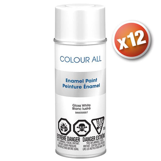 B46050007Q12 Colour All Acrylic Enamel Gloss White Spray Paint 12 Units Per Case Atlas Auto Accessories