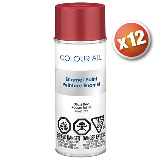 B46051007Q12 Colour All Acrylic Enamel Gloss Red Spray Paint 12 Units Per Case Atlas Auto Accessories