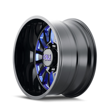 Load image into Gallery viewer, 9110-2936BTB - Cali Off-Road Summit 20X9 6X135 0mm Gloss Black With Blue Milled Spokes - Cali Off-Road Wheels Canada