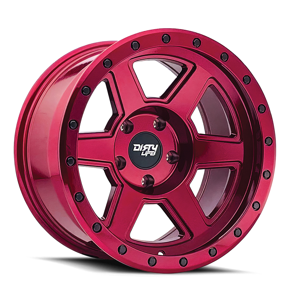 9315-2183R - Dirty Life Compound 20X10 6X139.7 -25mm Crimson Candy Red - HCLL Wheels Canada