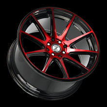 Load image into Gallery viewer, H34840030GBMR - Shift H34 Gear 18X9 4x100/4x114.3 30mm Gloss Black Candy Red Machine - Shift Wheels Canada