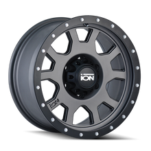 Load image into Gallery viewer, 135-8983MG18 - ION Alloy 135 18X9 6X139.7 18mm Matte Gunmetal With Black Beadlock - Ion Alloy Wheels Canada