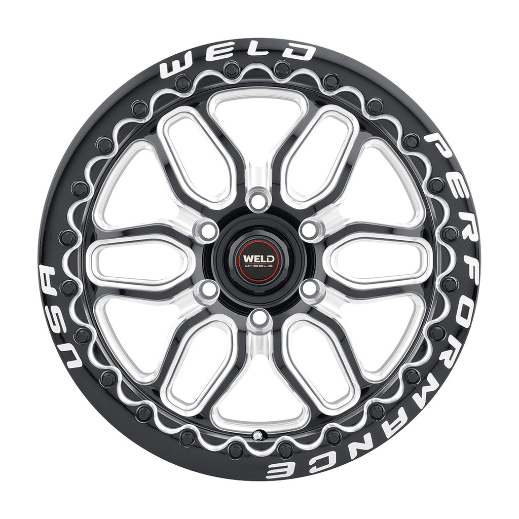 S90371181P36 - WELD Street Performance Laguna 6 Beadlock 17X11 6X127 +36MM Gloss Black Milled & Diamond Lip - WELD Street Performance Wheels Canada