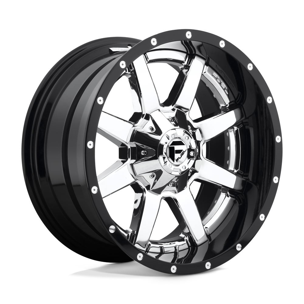 D26020901857 - Fuel Offroad D260 Maverick 20X9 8X180  20mm Chrome Plated Gloss Black Lip - GLVV Wheels Canada