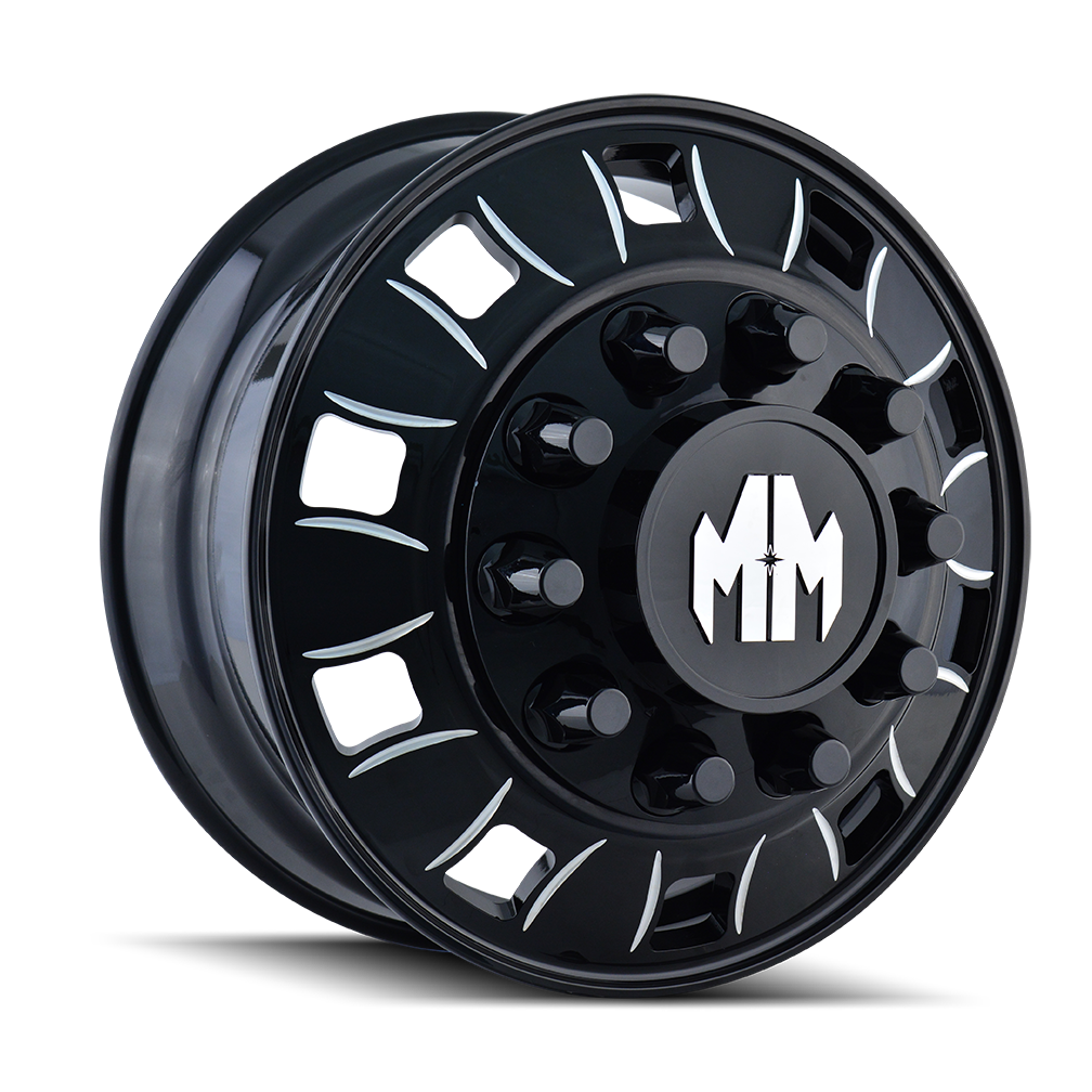 8180-245810BMF - Mayhem Bigrig 24.5X8.25 10X285.75 168mm Black And Milled - Mayhem Wheels Canada