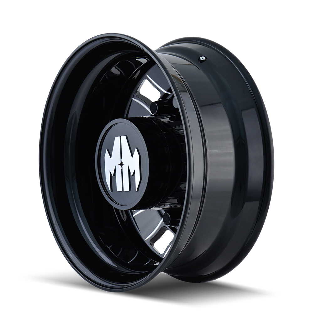 8180-245810BMR - Mayhem Bigrig 24.5X8.25 10X285.75 168mm Rear Black With Milled Spokes - Mayhem Wheels Canada