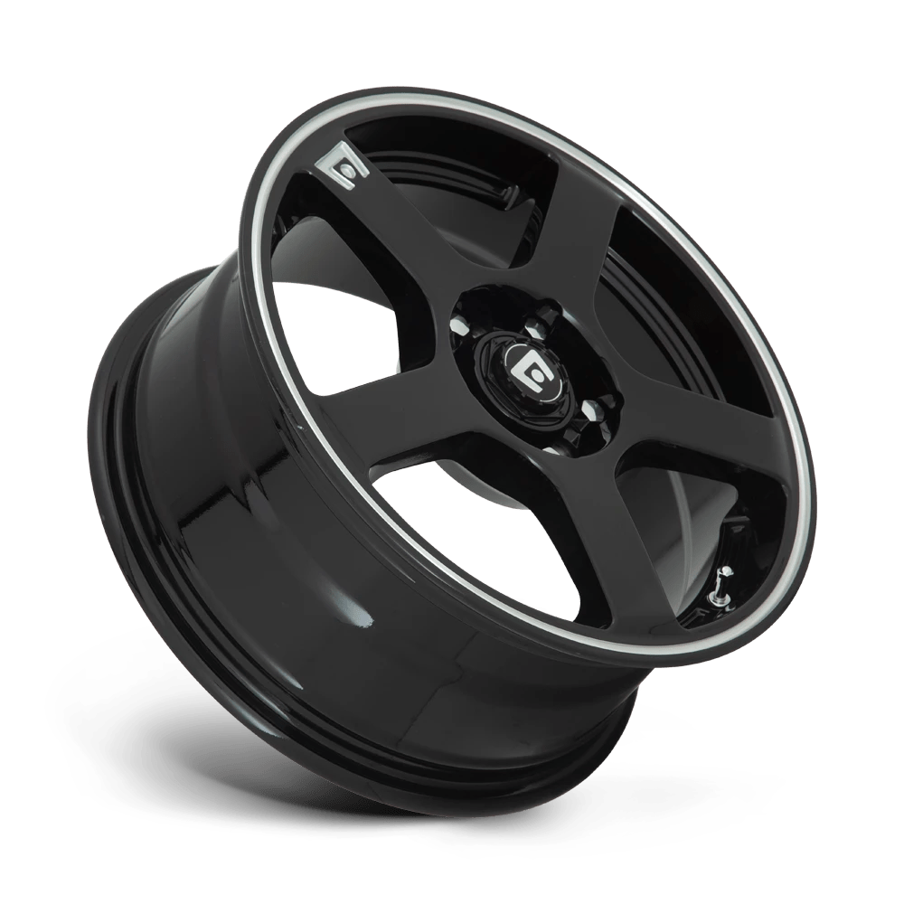 MR11656508340 - Motegi MR116 FS5 15X6.5 4X100 4X108 40mm Gloss Black Machined Flange - DGQL Wheels Canada