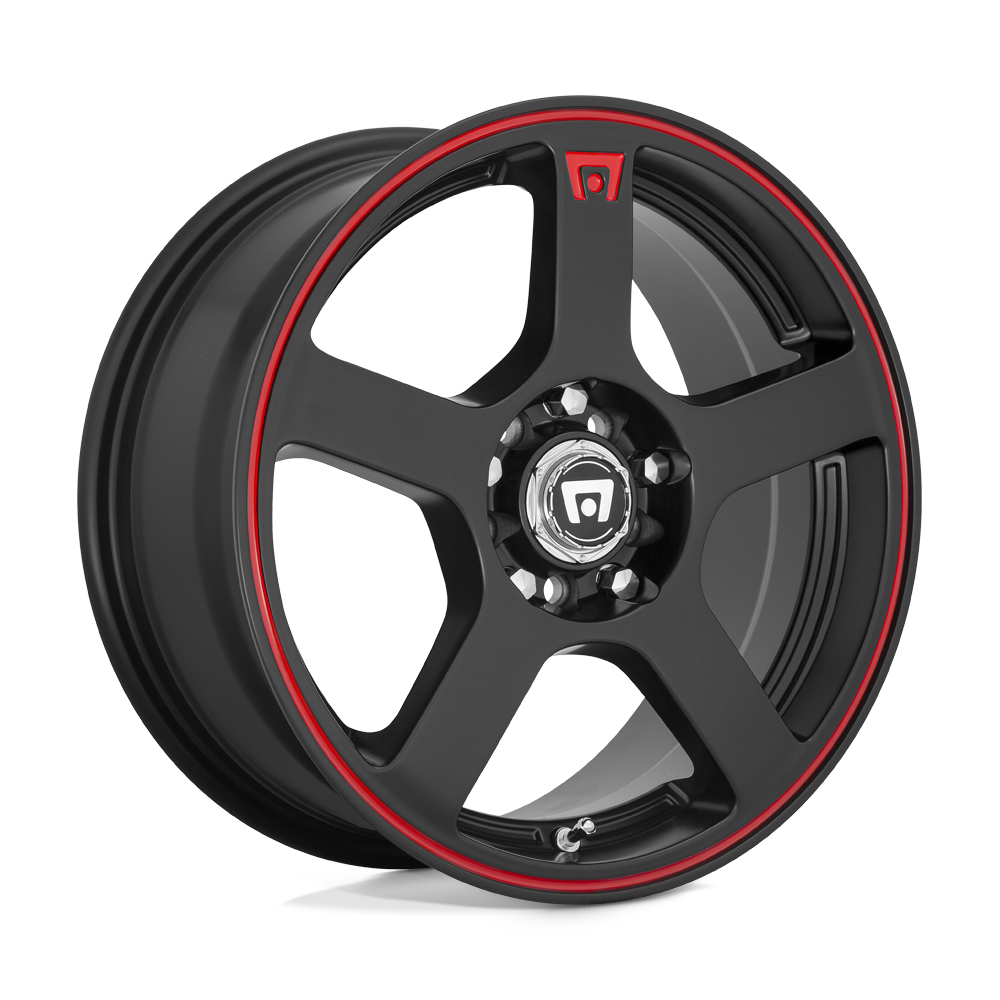 MR11667003740 - Motegi MR116 FS5 16X7 4X108 4X114.3 40mm Matte Black Red Racing Stripe - DGQL Wheels Canada
