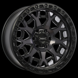 RUF781701-Ruffino Hard Midnight 17X9 5x127 +0 Satin Black -Machined Face- Smoked Clear-Ruffino Hard Wheels Canada