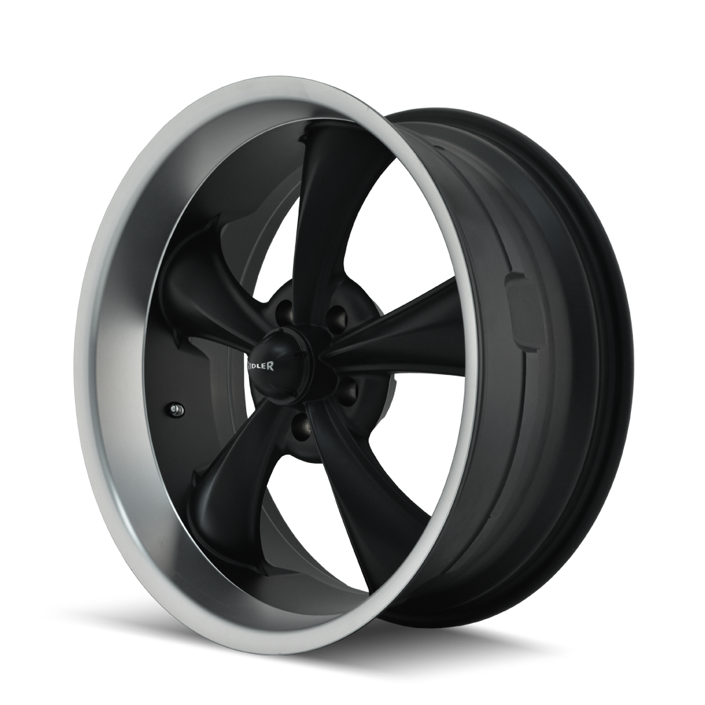 695-8961MB - Ridler 695 18X9.5 5X120.65 6mm Matte Black And Machined Lip - Ridler Wheels Canada