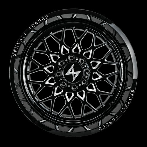 SF526168299BM - Sentali Forged SF-5 26X16 8X180 -99mm Gloss Black Milled - Sentali Forged Wheels Canada