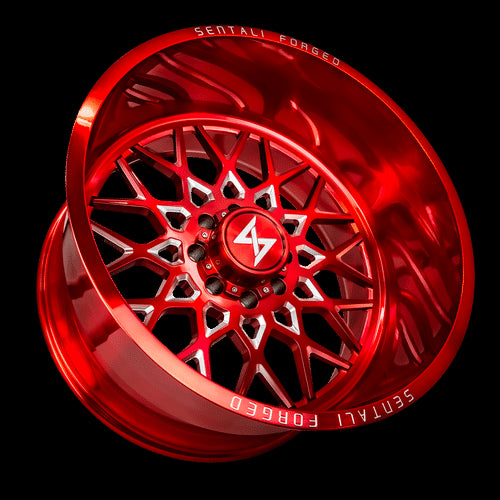 SF526168199RM - Sentali Forged SF-5 26X16 8X165.1 -99mm Red Milled - Sentali Forged Wheels Canada