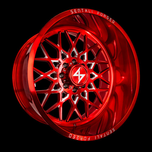 SF526168399RM - Sentali Forged SF-5 26X16 8X170 -99mm Red Milled - Sentali Forged Wheels Canada