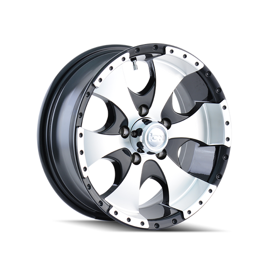 136-5665BX - ION Alloy 136 15X6 5X114.3 0mm Black And Machined - Ion Alloy Wheels Canada