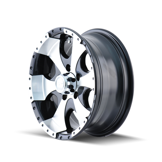 136-5665BX - ION Alloy 136 15X6 5X114.3 0mm Black And Machined - Ion Alloy Wheels Canada