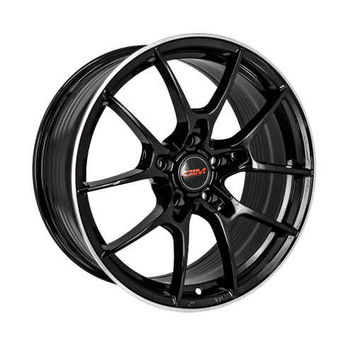 1592-5 - DIM WC001 17X7.5 5X112 35mm Black Silver Lip - DIM Wheels Canada