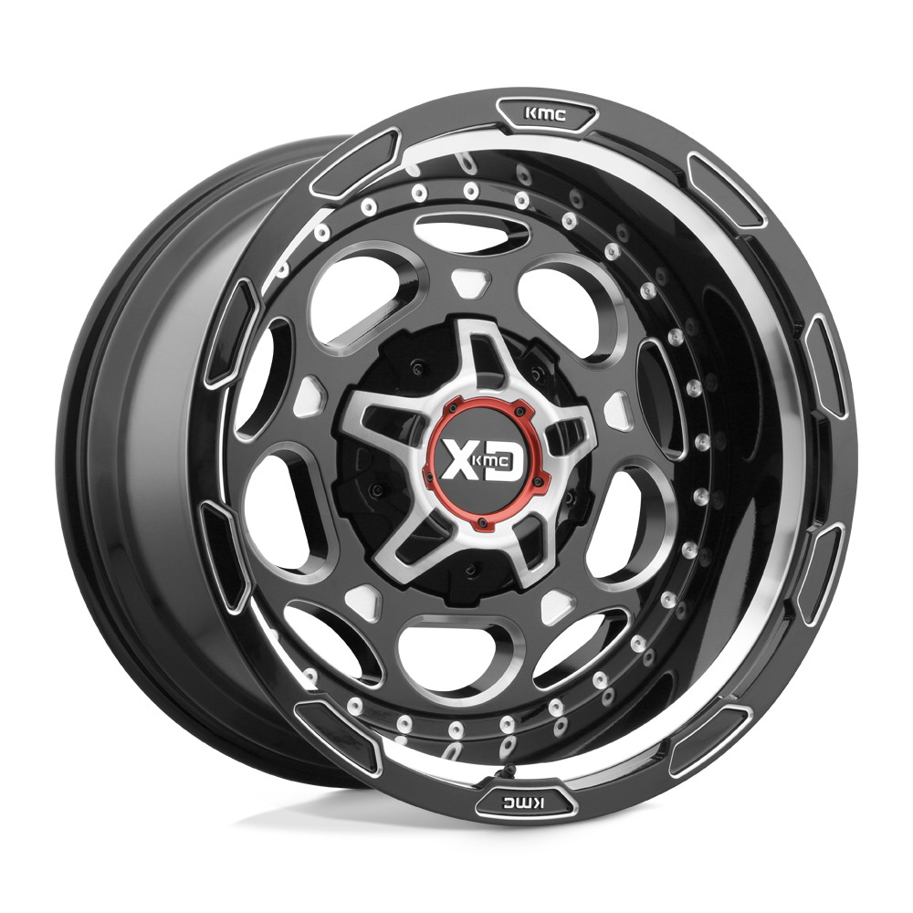 XD83729086300 - XD XD837 Demodog 20X9 5X139.7 5X150 0mm Gloss Black Milled - DLHW Wheels Canada