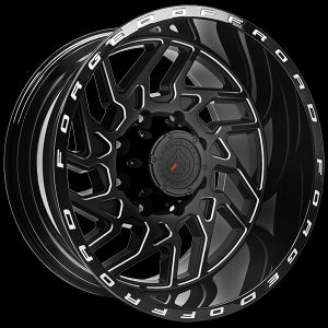XR32015-Forged Wheels XR103 20X12 5x127/5x139.7 5x139.7 -44 Gloss Black -Milled Lip-Forged Wheels Canada