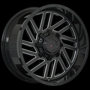XR72007-Forged Wheels XR107 20X10 8x180 -12 Gloss Black w Milled Edges-Forged Wheels Canada